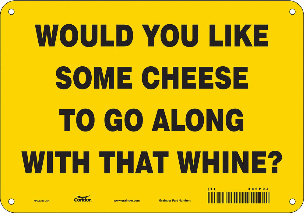 Safety Sign 7 in x 10 in Polyethylene
