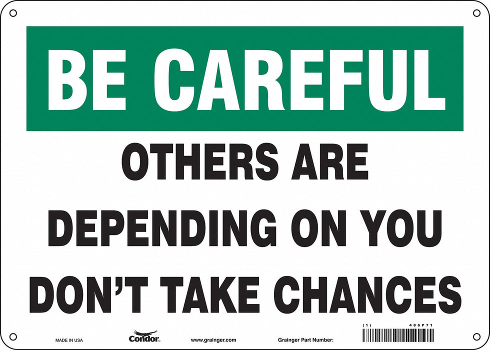 Safety Sign 10 in x 14 in Aluminum