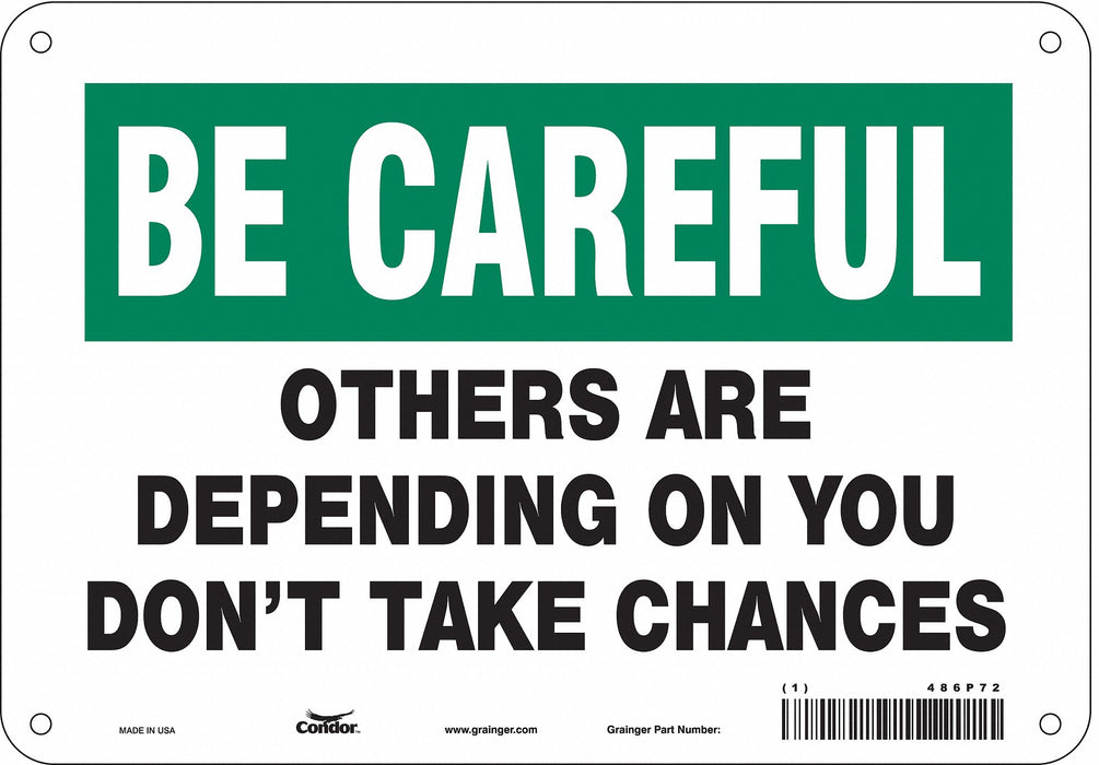 Safety Sign 7 in x 10 in Polyethylene