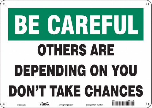 Safety Sign 10 inx14 in Polyethylene
