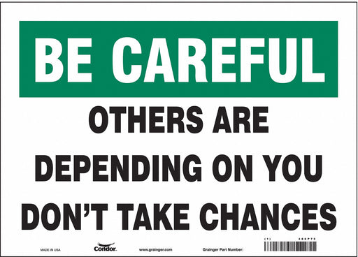 Safety Sign 10 in x 14 in Vinyl