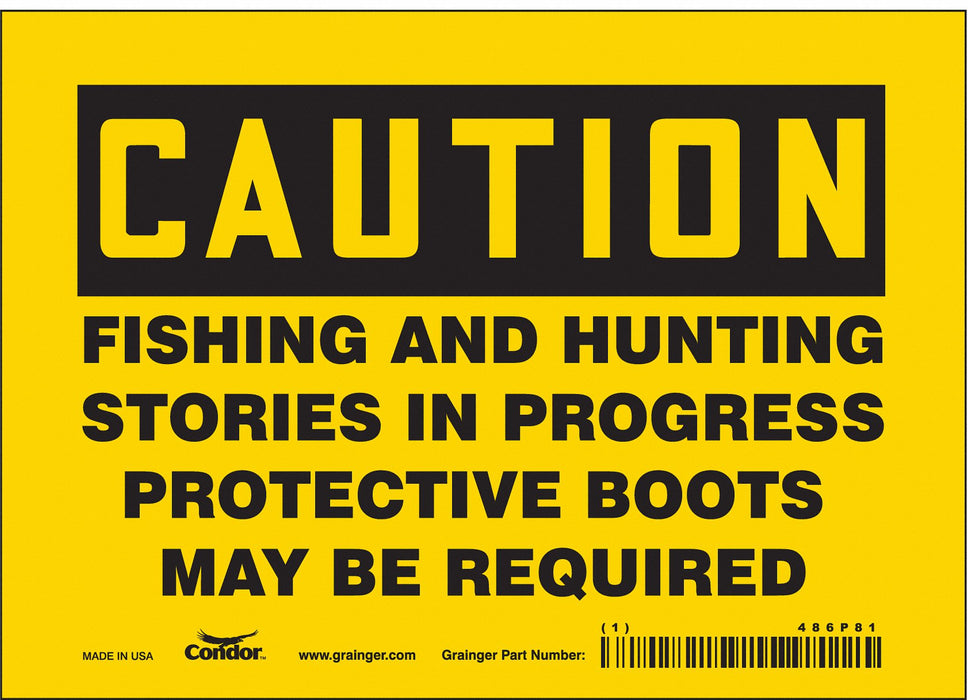 Safety Sign 5 in x 7 in Vinyl