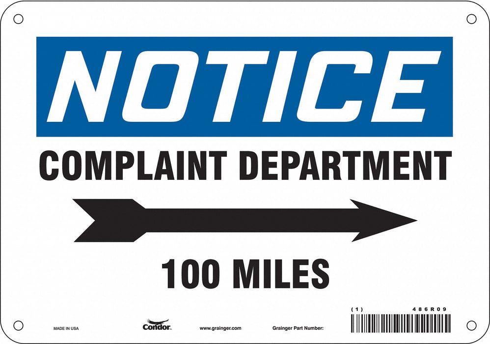 Safety Sign 7 in x 10 in Aluminum