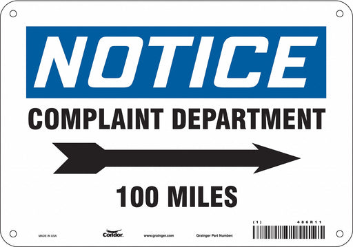 Safety Sign 7 in x 10 in Polyethylene
