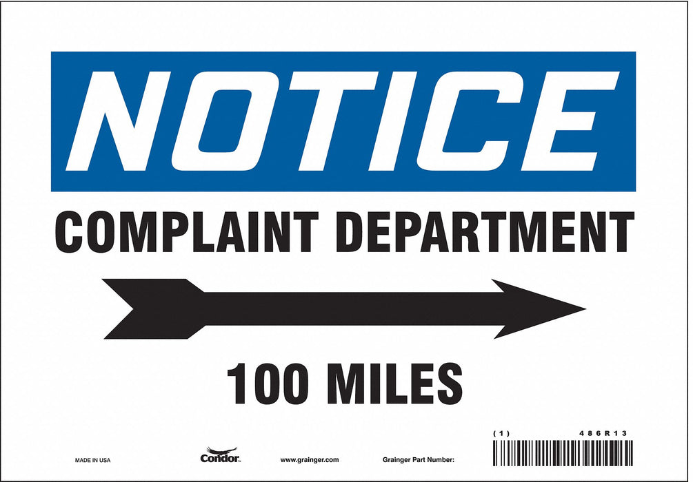 Safety Sign 7 in x 10 in Vinyl
