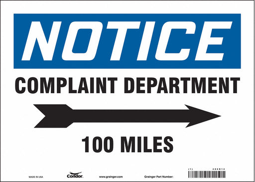 Safety Sign 10 in x 14 in Vinyl