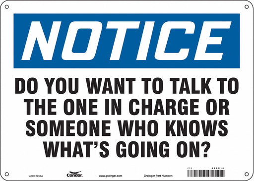 Safety Sign 10 in x 14 in Polyethylene