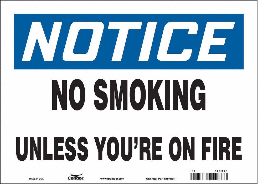 Safety Sign 10 in x 14 in Vinyl