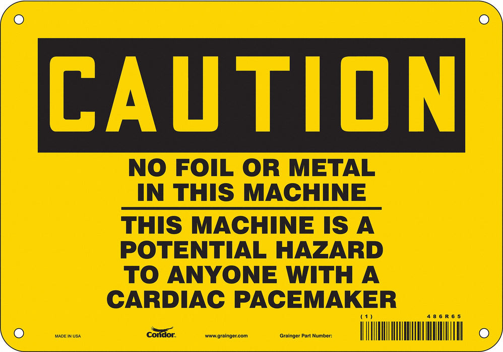 Safety Sign 7 in x 10 in Aluminum