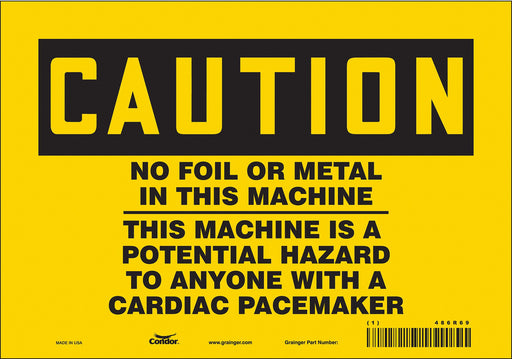 Safety Sign 7 in x 10 in Vinyl