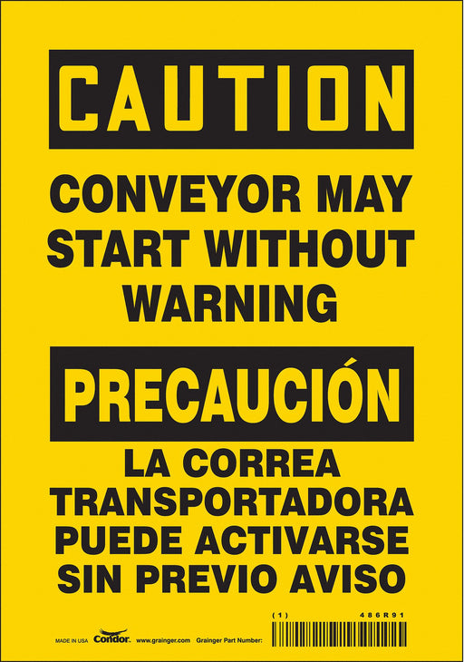 Safety Sign 10 inx7 in Vinyl