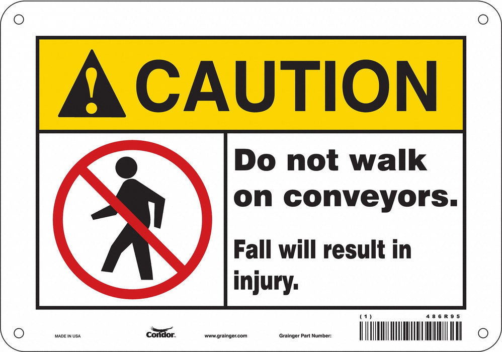 Safety Sign 7 in x 10 in Polyethylene