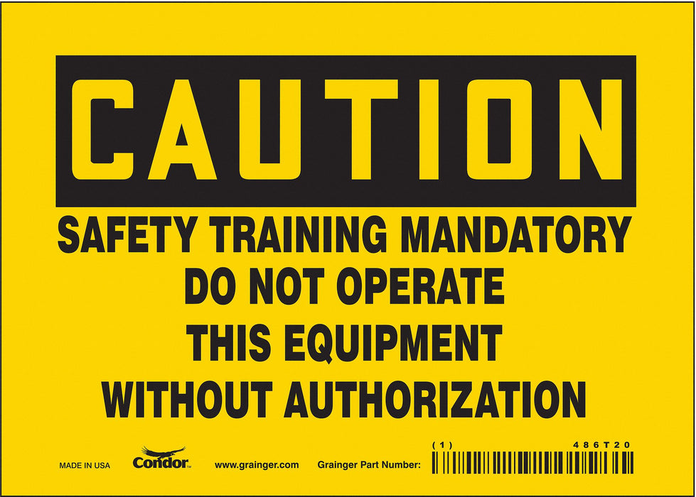 Safety Sign 5 in x 7 in Vinyl