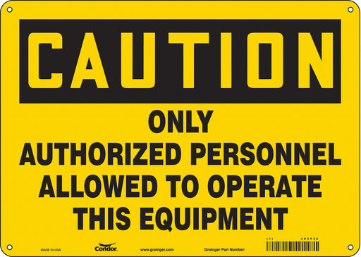 J9055 Safety Sign 10 inx14 in Polyethylene