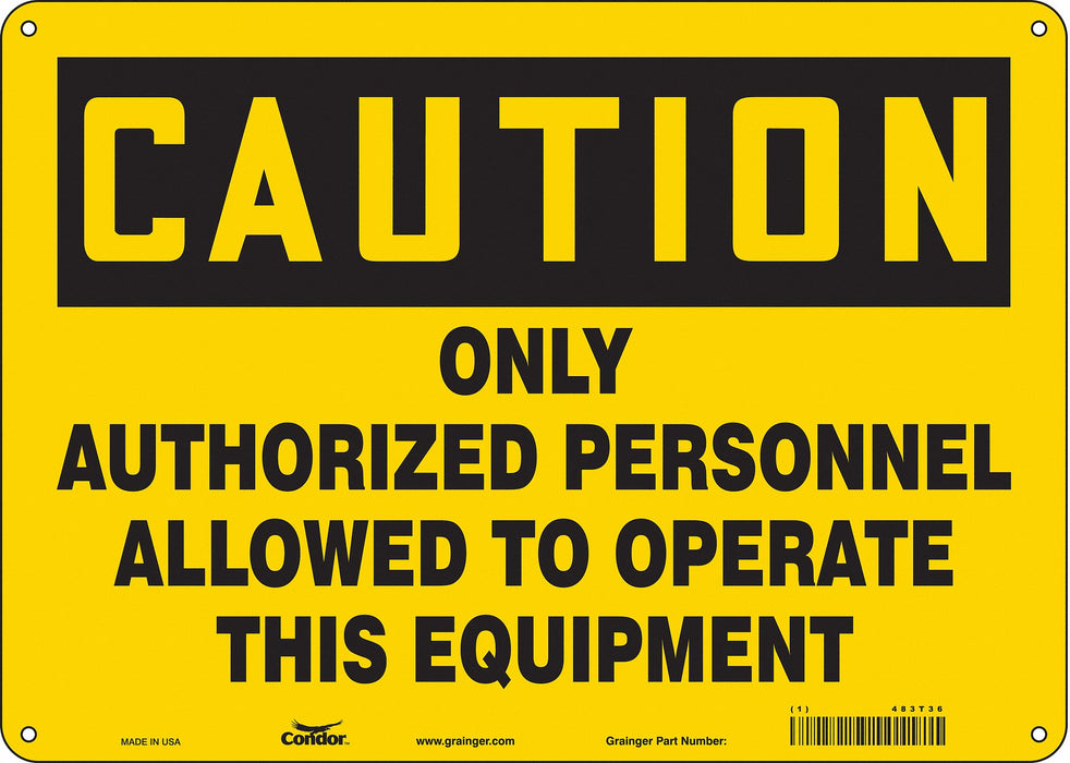 J9055 Safety Sign 10 inx14 in Polyethylene