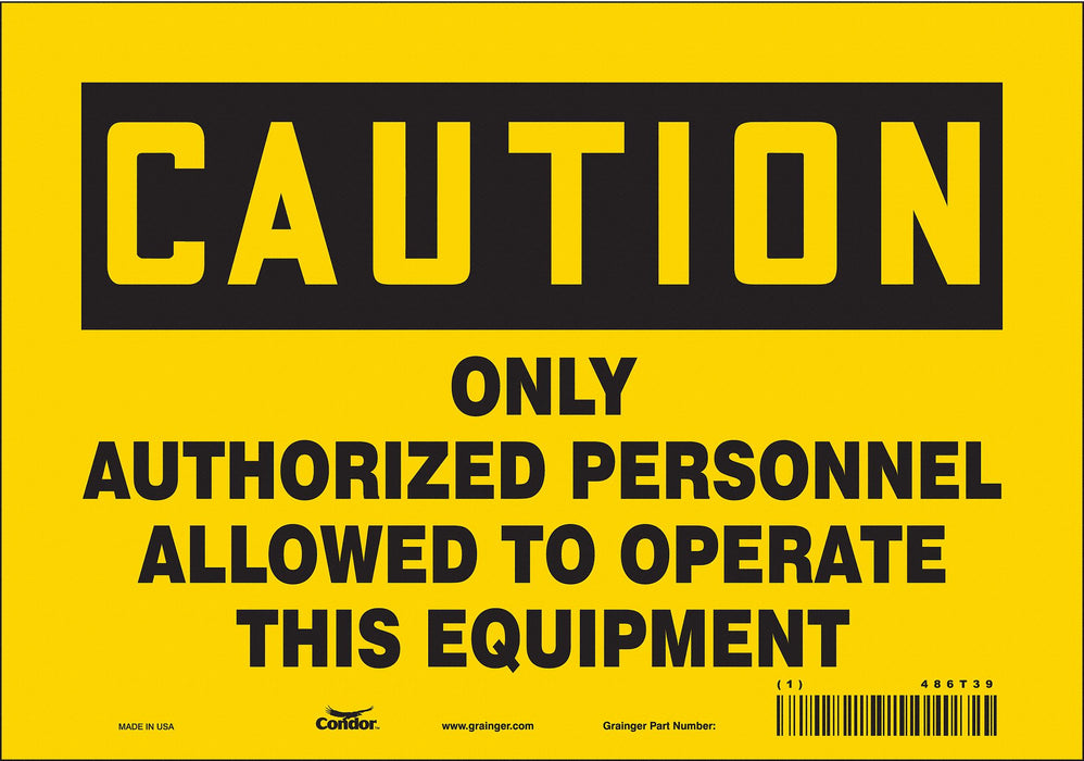 J9055 Safety Sign 7 in x 10 in Vinyl