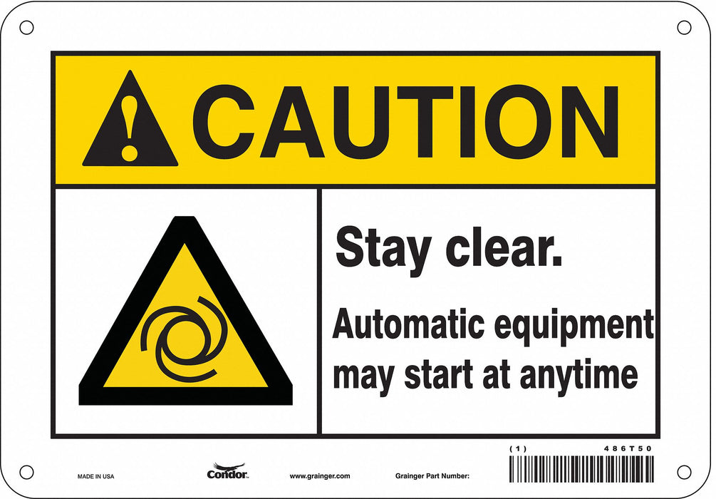 Safety Sign 7 in x 10 in Polyethylene