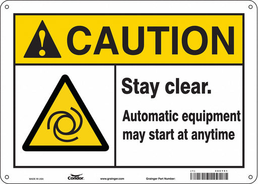 Safety Sign 10 in x 14 in Polyethylene