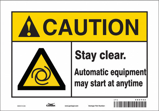 Safety Sign 7 inx10 in Vinyl