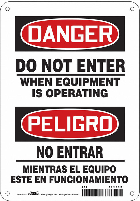 Safety Sign 10 inx7 in Polyethylene