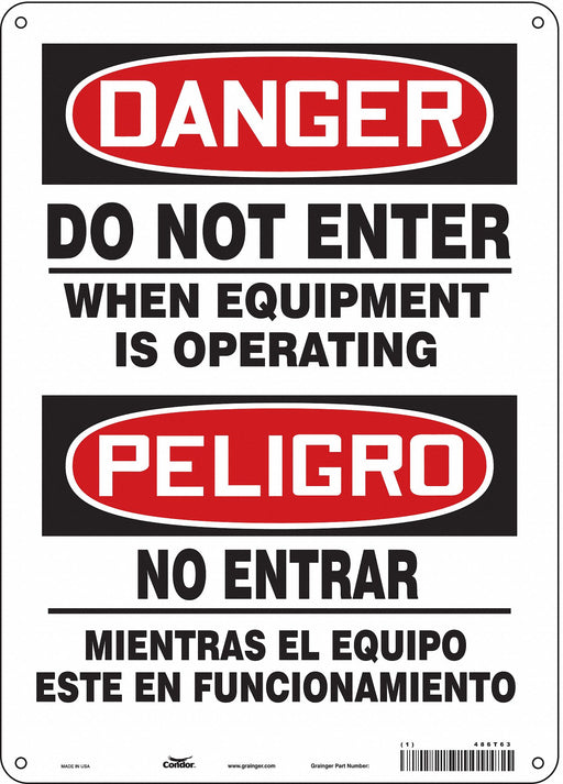 Safety Sign 14 inx10 in Polyethylene