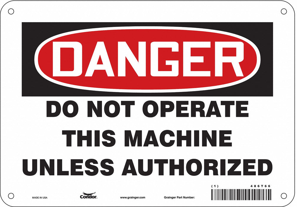 Safety Sign 7 in H x 10 in W Aluminum