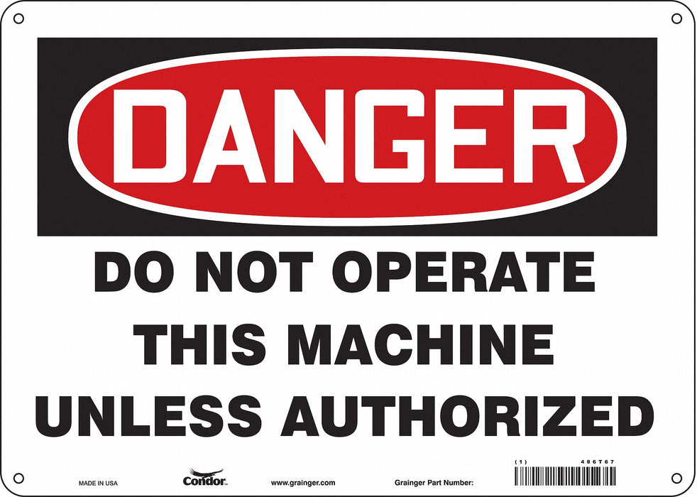 Safety Sign 10 in x 14 in Aluminum