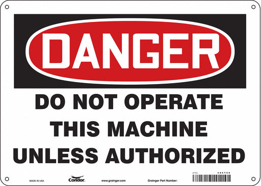 Safety Sign 10 in x 14 in Polyethylene