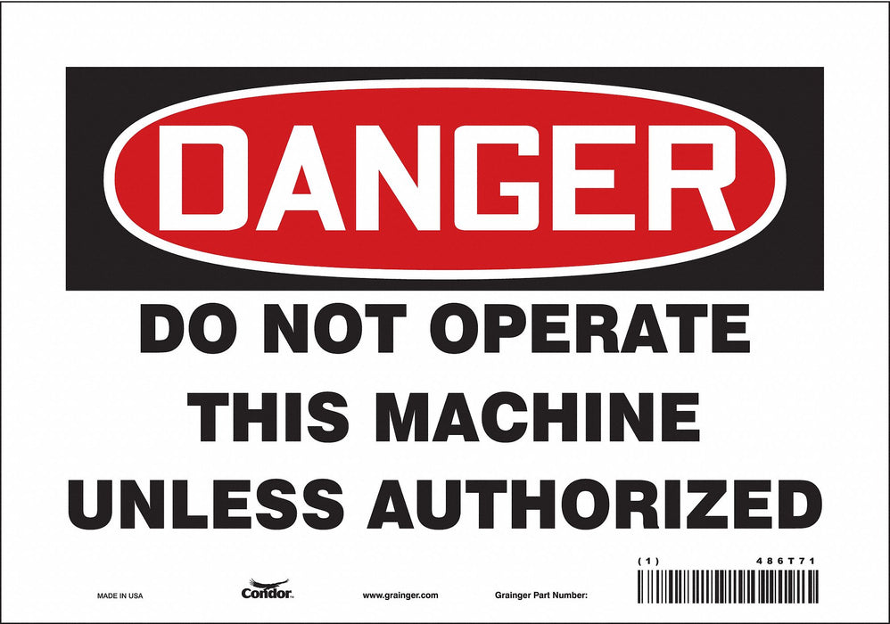 Safety Sign 7 inx10 in Vinyl