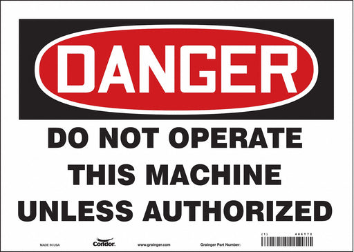 Safety Sign 10 inx14 in Vinyl