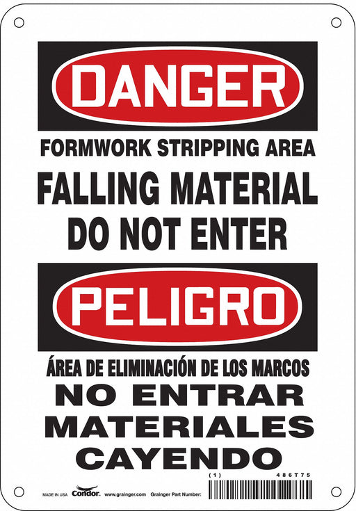Safety Sign 10 in x 7 in Polyethylene