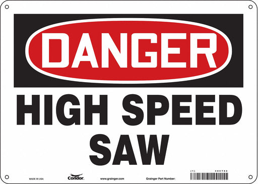 Safety Sign 10 in x 14 in Polyethylene
