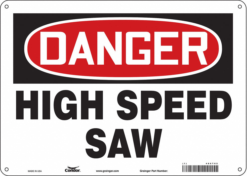 Safety Sign 10 in x 14 in Polyethylene