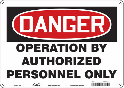 Safety Sign 10 in x 14 in Polyethylene