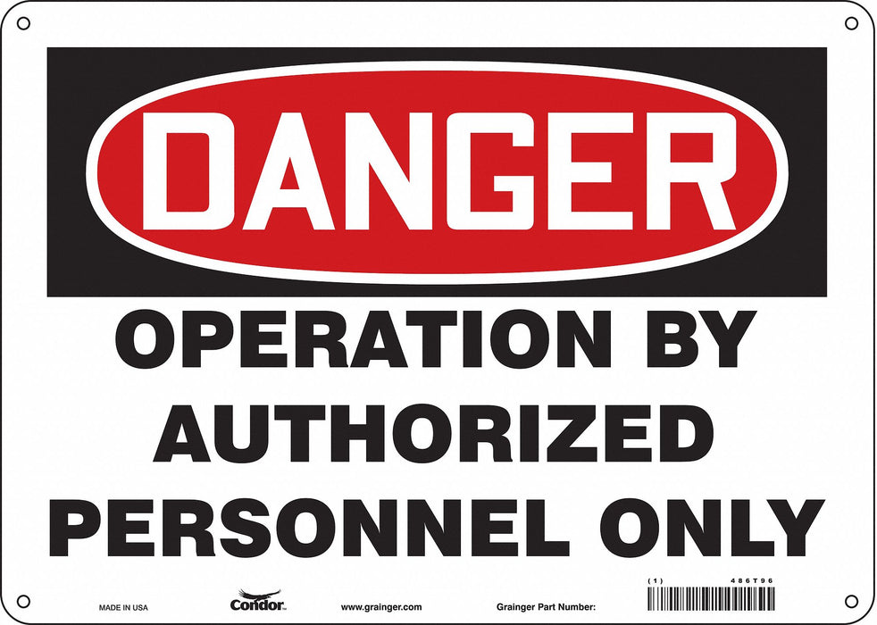 Safety Sign 10 in x 14 in Polyethylene