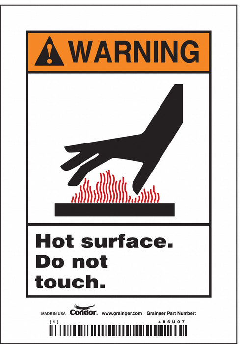 Safety Sign 5 inx3 1/2 in Vinyl PK5