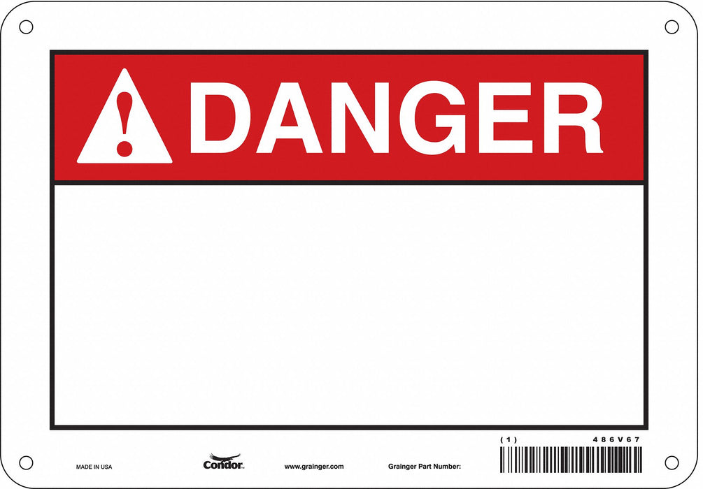 Safety Sign 7 in x 10 in Polyethylene