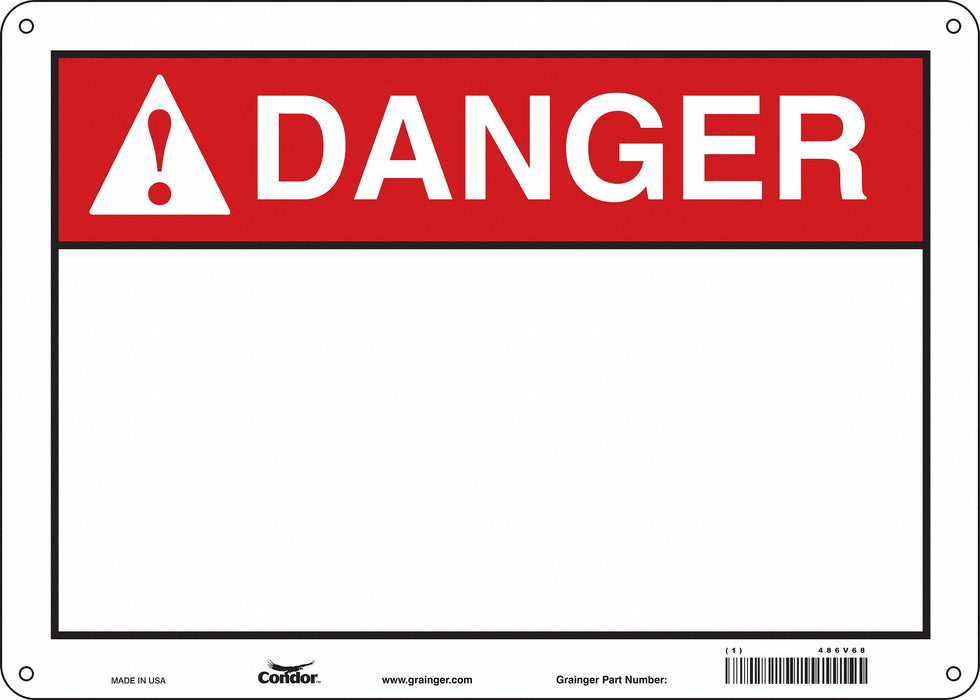 Safety Sign 10 inx14 in Polyethylene