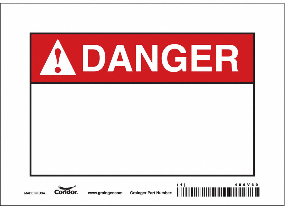 Safety Sign 5 in x 7 in Vinyl