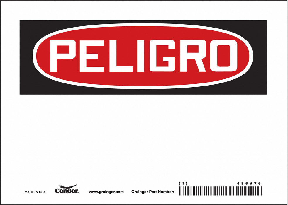 Safety Sign 5 in x 7 in Vinyl
