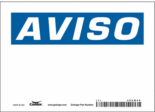 Safety Sign 5 in x 7 in Vinyl