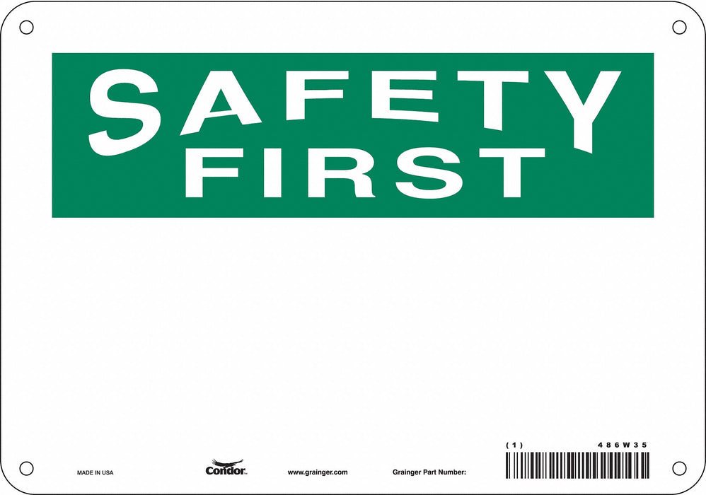 Safety Sign 7 in x 10 in Aluminum
