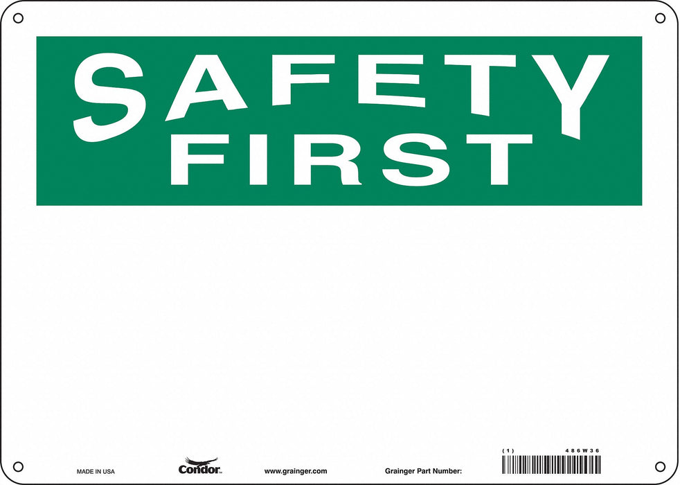 Safety Sign 10 inx14 in Aluminum