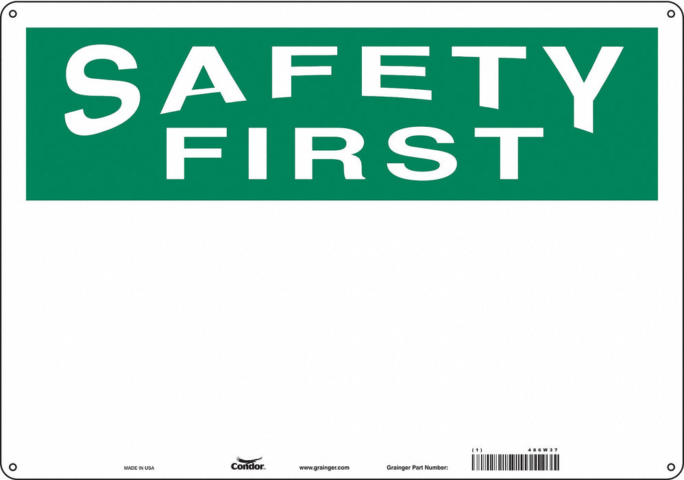 Safety Sign 14 inx20 in Aluminum