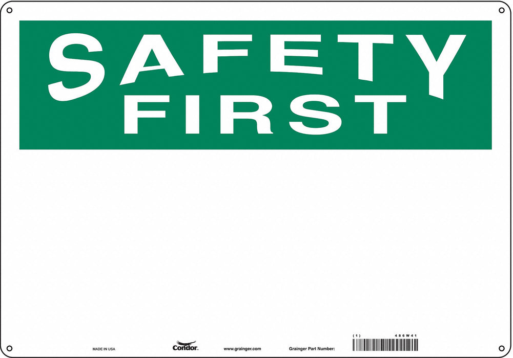 Safety Sign 14 inx20 in Polyethylene