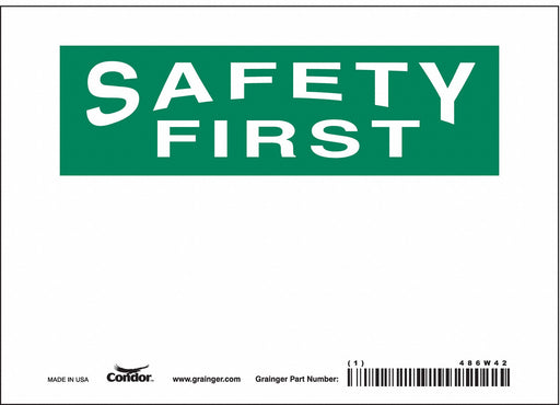 Safety Sign 5 inx7 in Vinyl