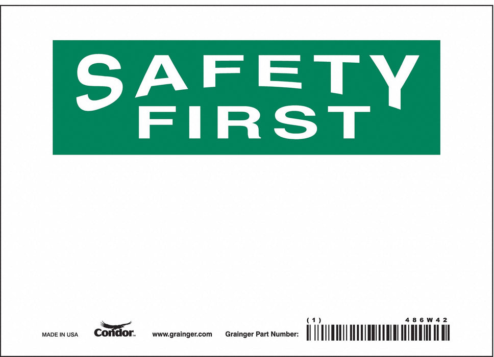 Safety Sign 5 inx7 in Vinyl