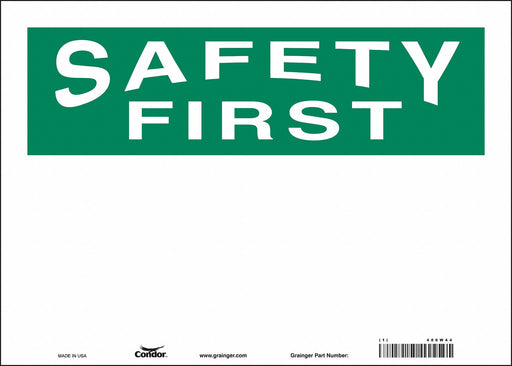 Safety Sign 10 inx14 in Vinyl