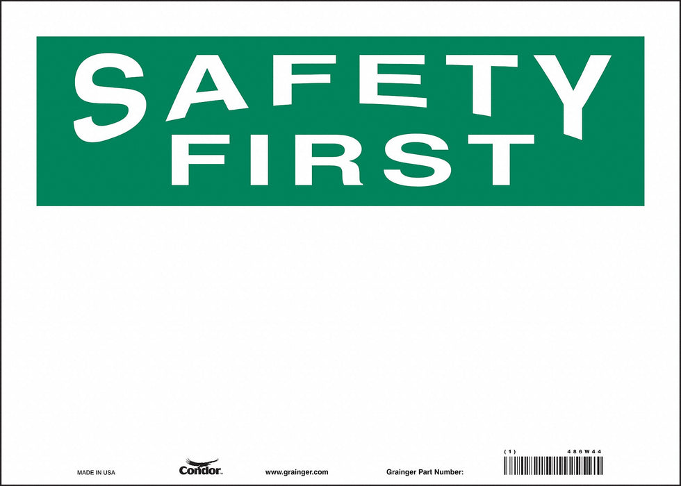 Safety Sign 10 inx14 in Vinyl