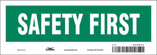 Safety Sign 3.5in x 10in Vinyl